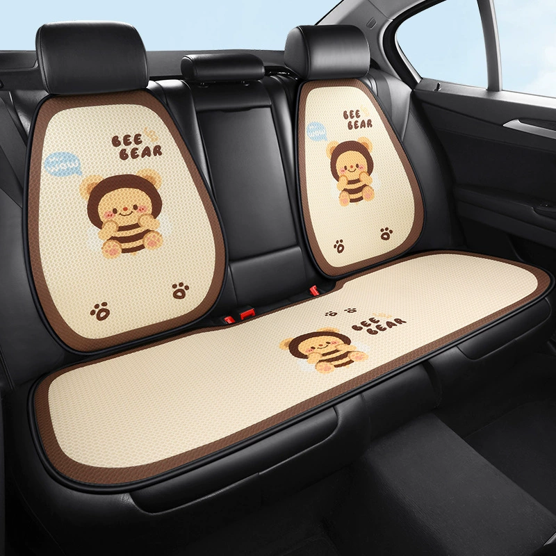 Мультяшный медведь мультфильм автомобильная подушка сиденья четыре сезона универсальная летняя милая дышащая однорядная подушка заднего ряда сиденья чехол сиденья