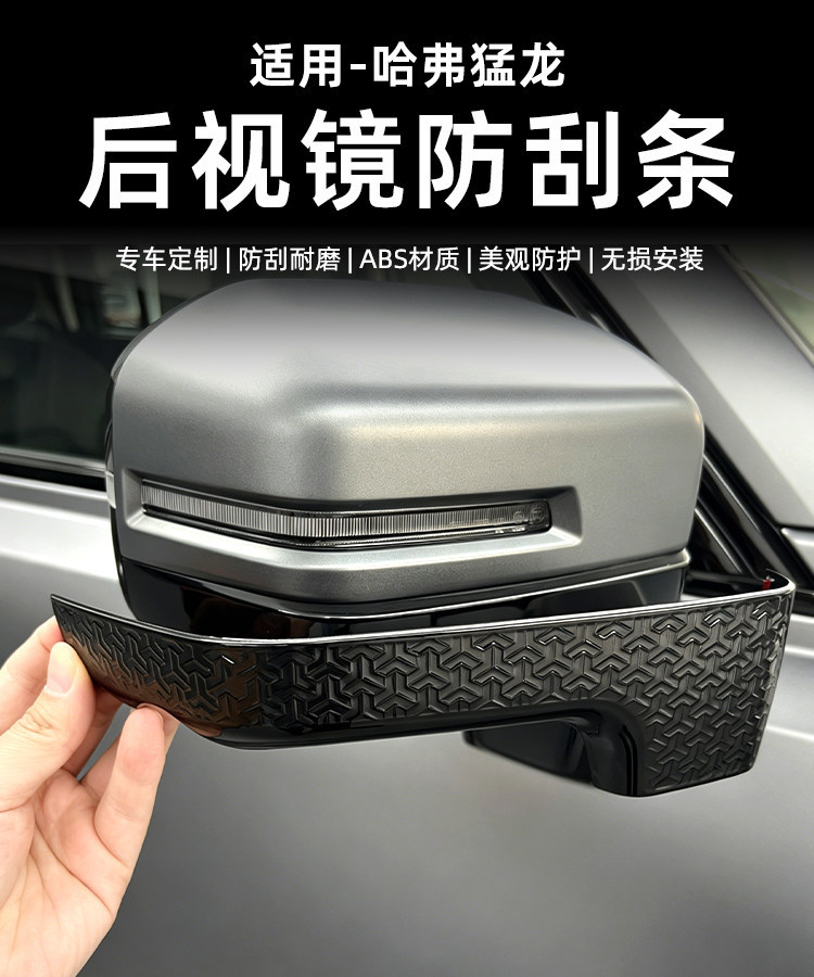 Haval Raptor Rearview Mirror Anti-Scratch Strip Abs Material Anti-Scratch Layer Rearview Mirror Protective Cover New Energy Blackened Parts