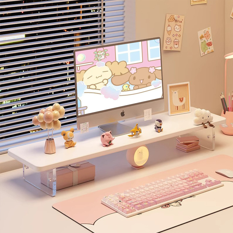 Desktop Elevated Rack Acrylic Suspension Desktop Computer Display Pad High Stand Office Desk Storage Rack