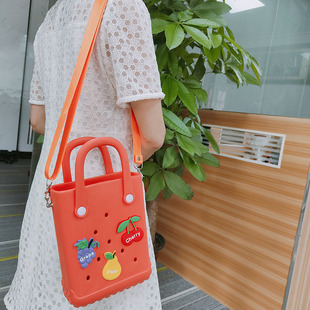 EVA Mini Beach Bag Outdoor Satchel Shoulder Cosmetics Bag Hole Waterproof Bag DIY Jelly Bag European and American Hot Style