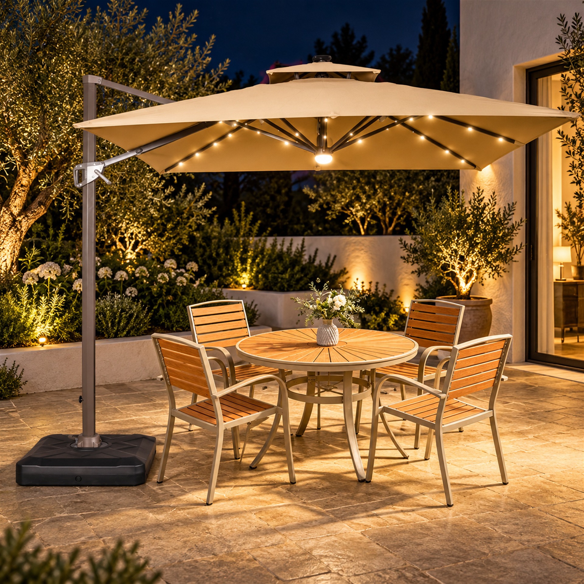 Jialan outdoor sunshade umbrella, villa-style Roman umbrella, outdoor umbrella, garden sunshade, patio umbrella, outdoor terrace sunshade