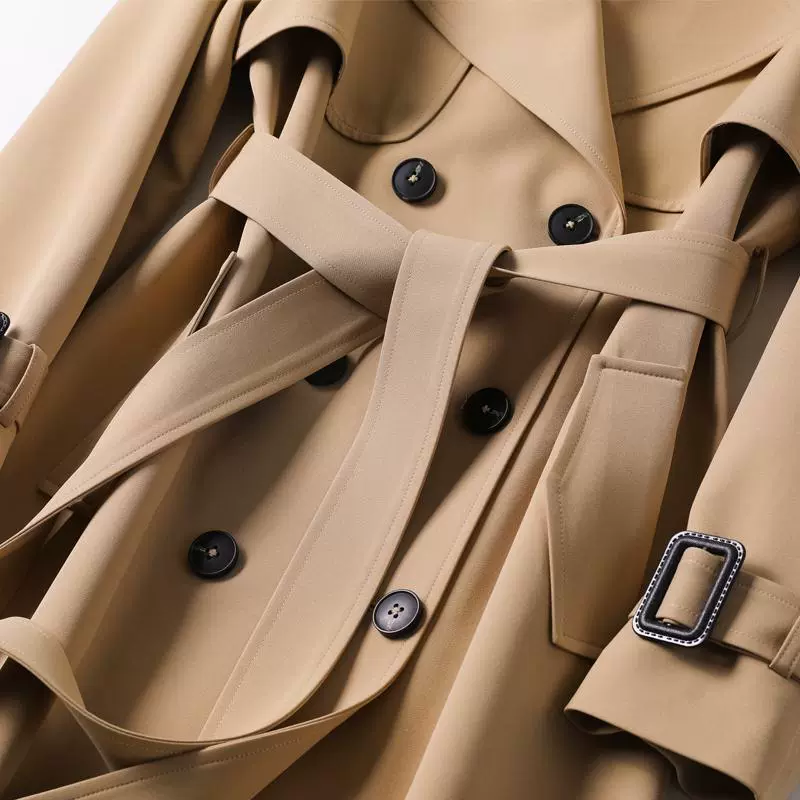 Длинное осеннееTrench coat, средняя длина, корейский стиль, плюс сайз, для подростков, британский стиль