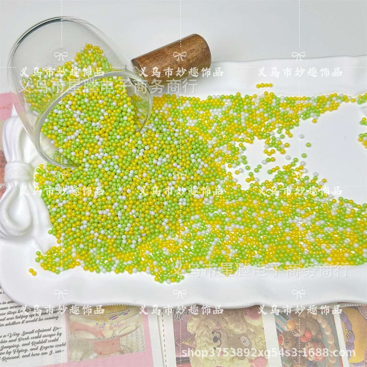 2mm color mezclado, color sólido no poroso, pintura de vidrio, cuentas de arroz, accesorios de joyería de bricolaje hechos a mano, pegamento de crema, relleno de limo