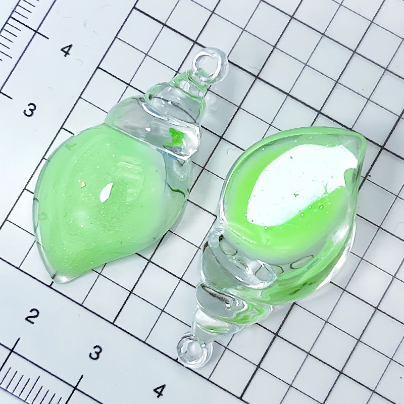 Nuevo color transparente nocturna brillante concha accesorios DIY hechos a mano colgante llavero pendientes collar colgante acrílico