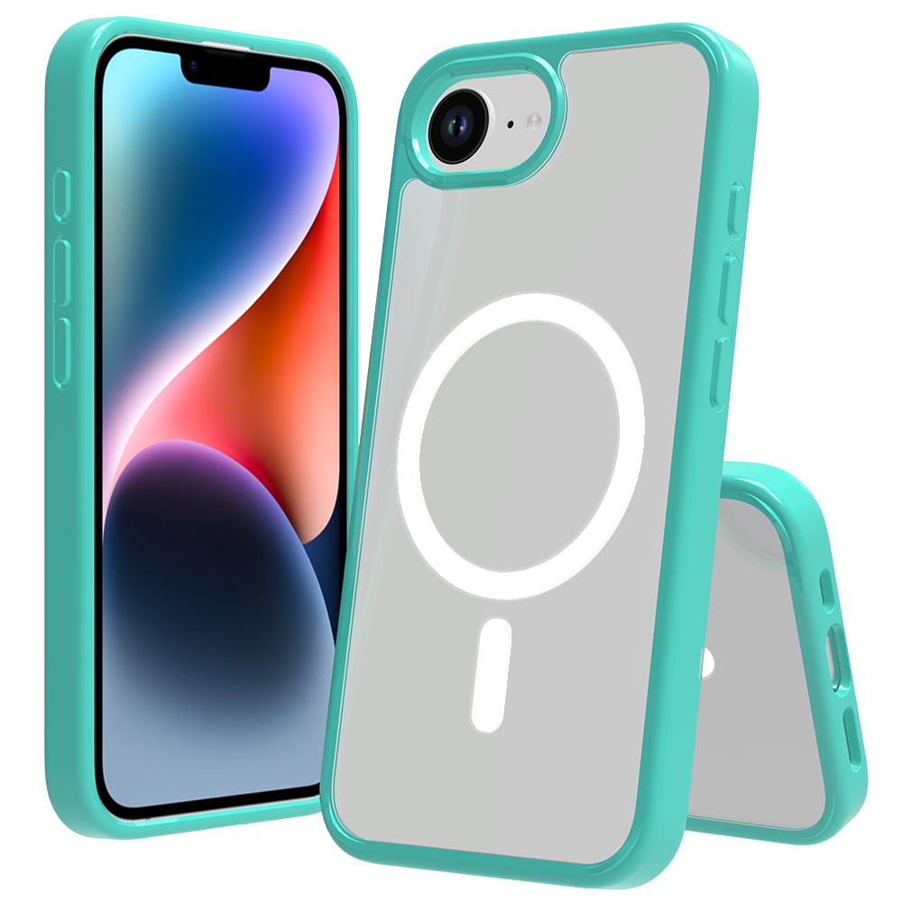 El nuevo iPhone16E es adecuado para la carcasa del teléfono móvil Apple 16 acrílico 2.0, atractivo magnético transparente, juego dos en uno de material de cerveza