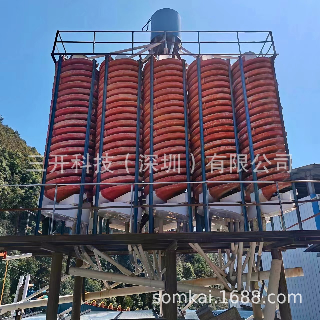 三开江西玻璃钢螺旋溜槽5LL-2000铬钛锰铁尾矿选矿选矿机无动力