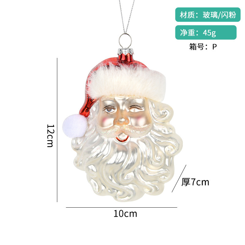 クリスマス装飾用品ガラス塗装ボールクリエイティブペンダントクリスマスツリーシーンアレンジメント雪だるま食品スタイリングペンダント|undefined