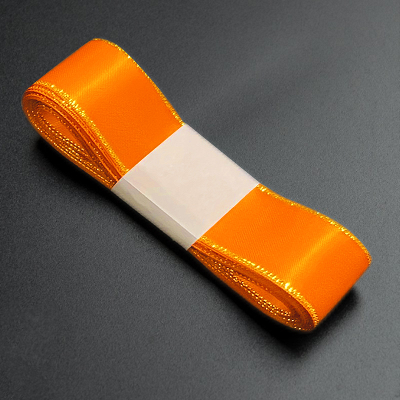 En stock venta al por mayor 2,2 borde dorado cinta regalo de cumpleaños pastel embalaje cinta arco flor regalo