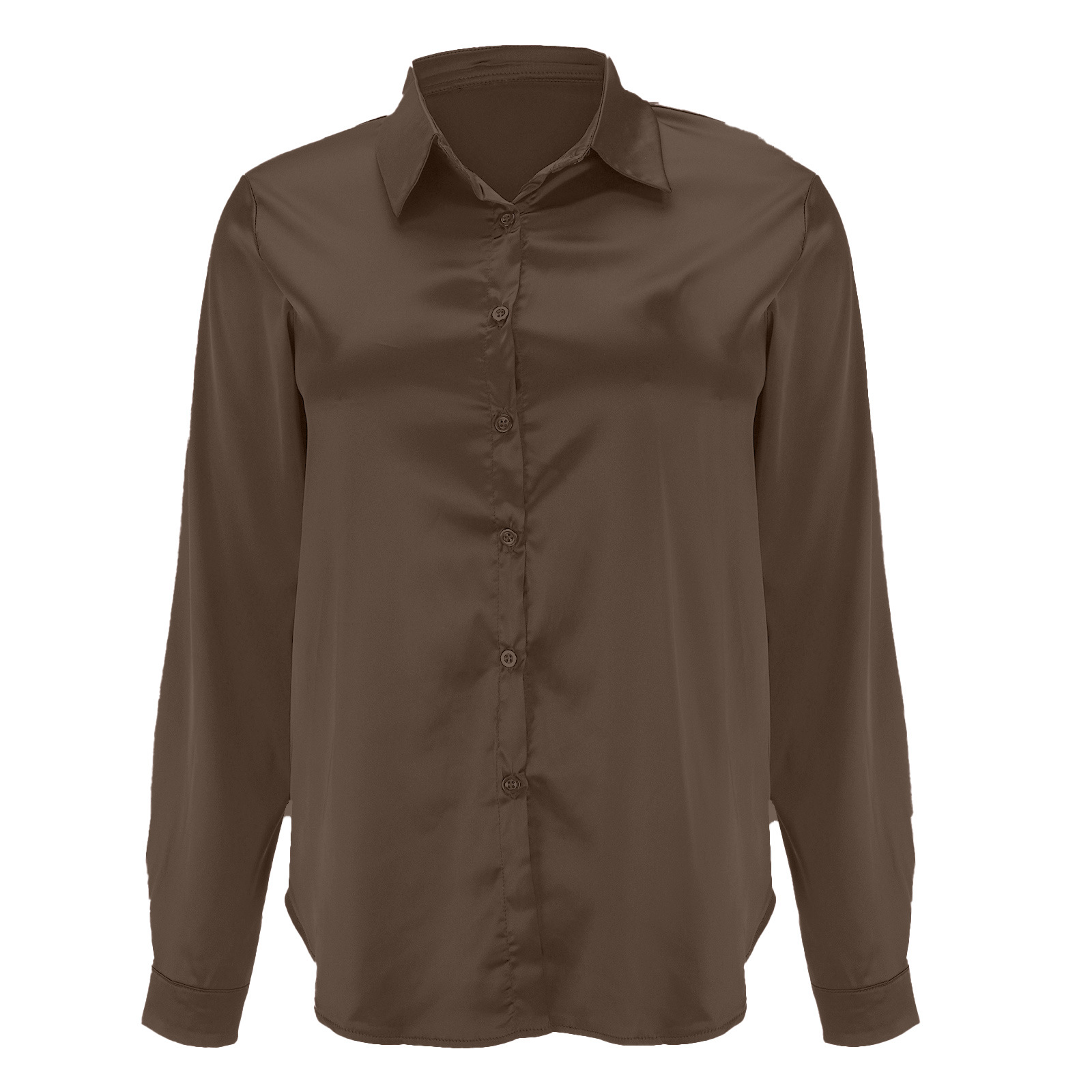 Popular Item On 's European And American Independent Sites: Women's Pullover V-neck Solid Color Elegant Satin_ecoleips.com