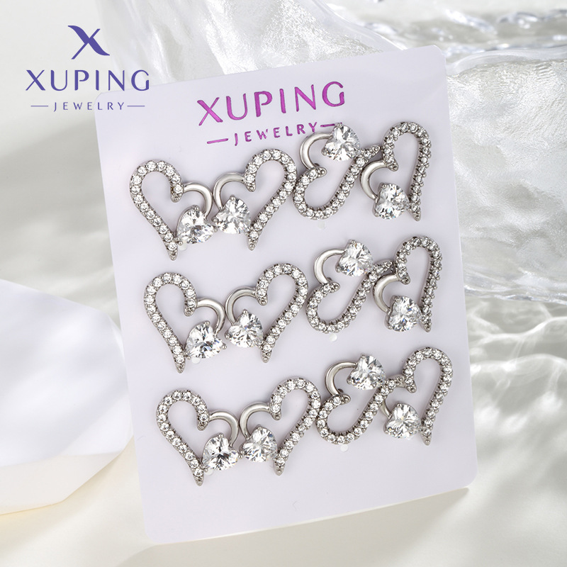 Xuping comercio exterior transfronterizo joyería de moda dorada auriculares lujosas sensación alta una tarjeta de otoño y invierno 6 pares de 12 pares de pendientes para mujeres