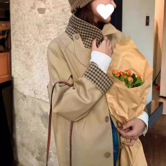 卡其色风衣女单排扣春秋新款英伦风韩版
