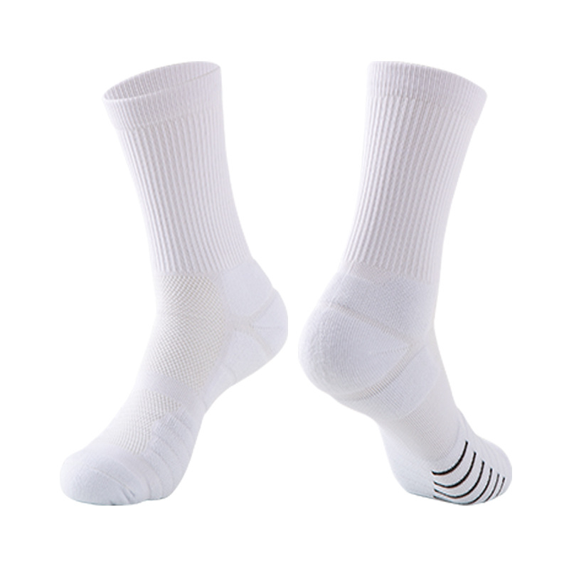 Men's Basketball Socks Solid Color Thickened Professional High Tube Non-Slip Pressure Adult Breathable Practical Towel Bottom Socks Football Socks