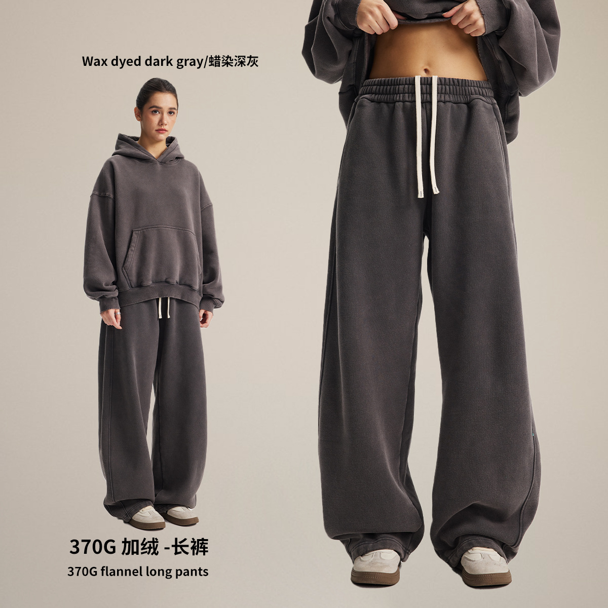 Chain tide hombre| Otoño y invierno corto BOXY más vello encapuchado pareja conjunto de nieve frita molino rotura hacer viejas camisetas
