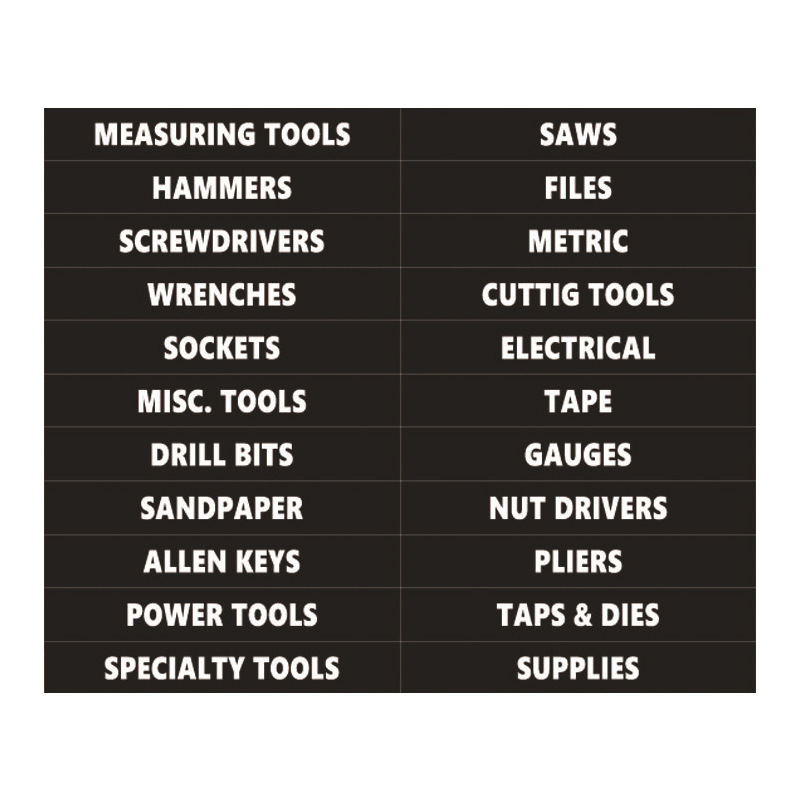 工具箱盒整理分类标签扳手套筒套装标识贴花记号区分贴纸