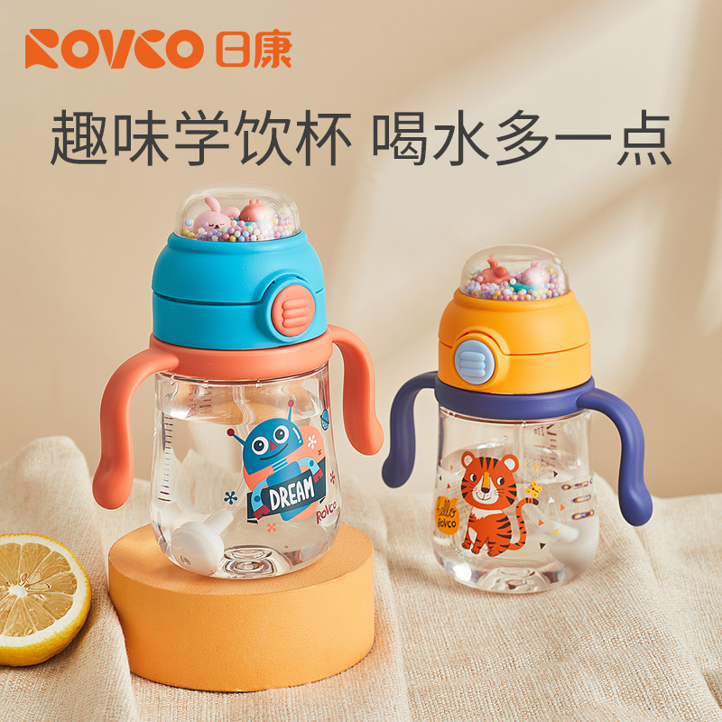 Kang Suction nozzle Straw cup baby baby Trainer Cup Handle Tritan children Training Cup Drinking glass Feeding bottle