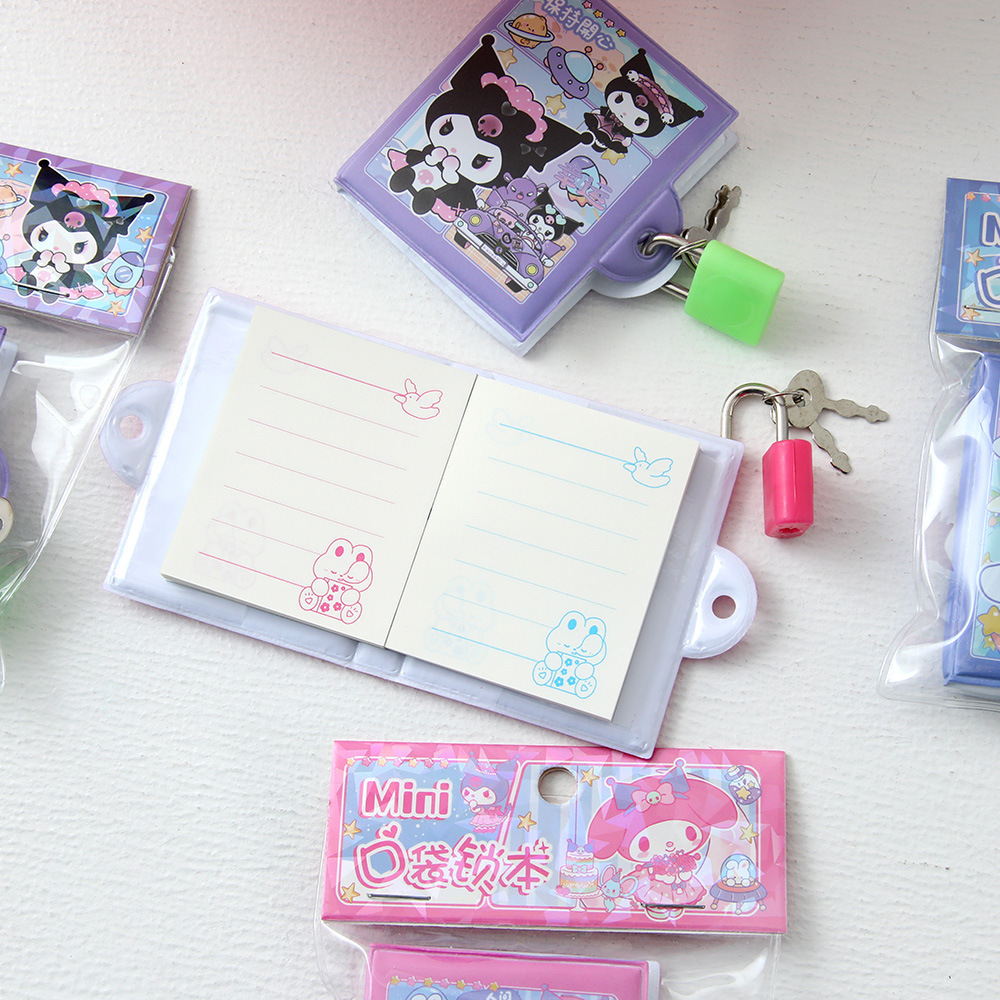 Liliou Mini Pocket Lock Cuaderno PU Cuaderno Cuaderno Cuaderno Cuaderno Portátil para estudiantes Papelería