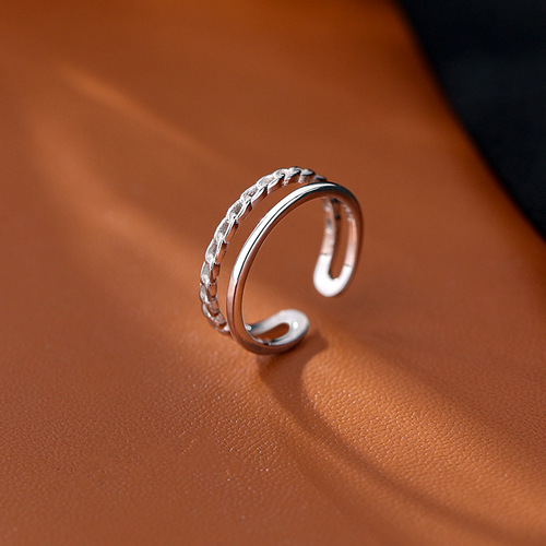 Double-layered ring for women, new trendy index finger ring, niche design ring