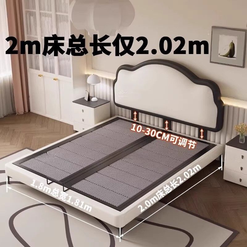 Modern Simple Children's Bed for Boys and Girls, Bear Bed, Small Apartment Storage Bed, Secondary Bedroom Storage Drawer, White Leather Bed