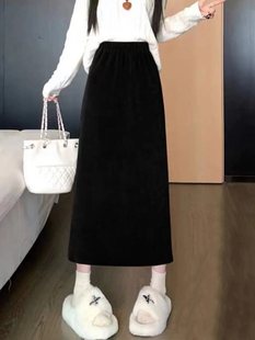 Plus Size Fat Mm2025 Spring New High-Waisted Black A-Line Skirt for Women This Year's Popular Mid-Length Skirt