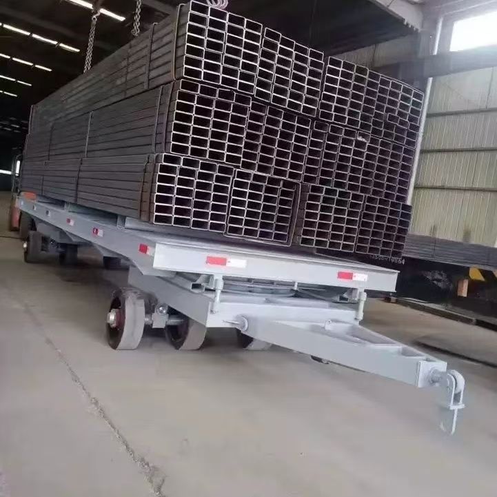 山东厂家牵引式平板拖车 大吨位重型货转运车货物托盘运输车配件