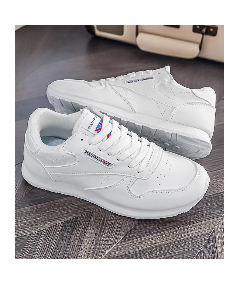 Men's Leather Casual Sneakers With Thick Sole For Height Increase_voghion.com