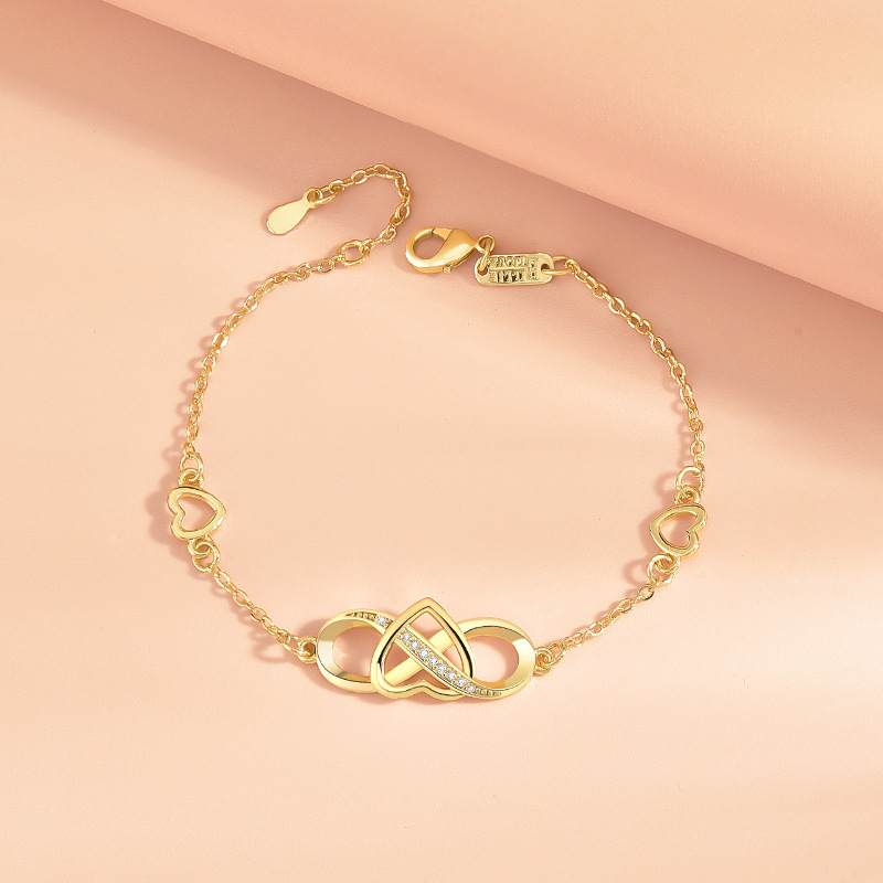Factory wholesale 8-character bracelet infinite symbol female Korean love niche flash diamond bracelet to send girlfriends on behalf of hair