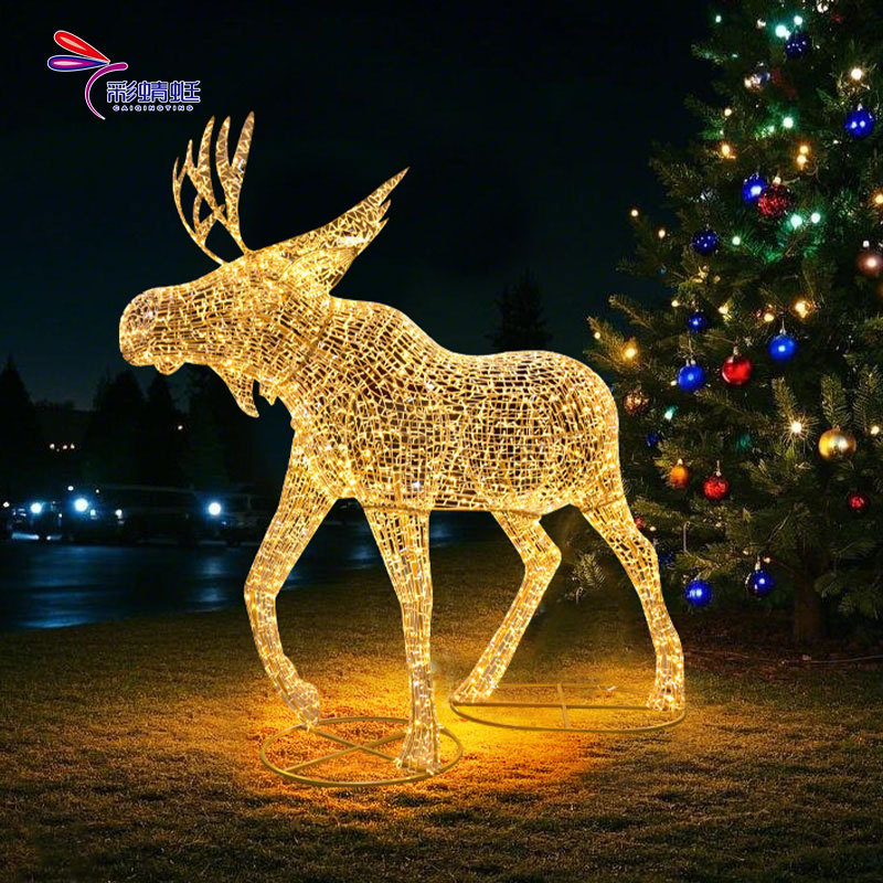 Colorful Dragonfly Festival Decoration Lantern Large Customized Cross-Border Christmas Outdoor Large Decorative Lamp Christmas Deer Lamp