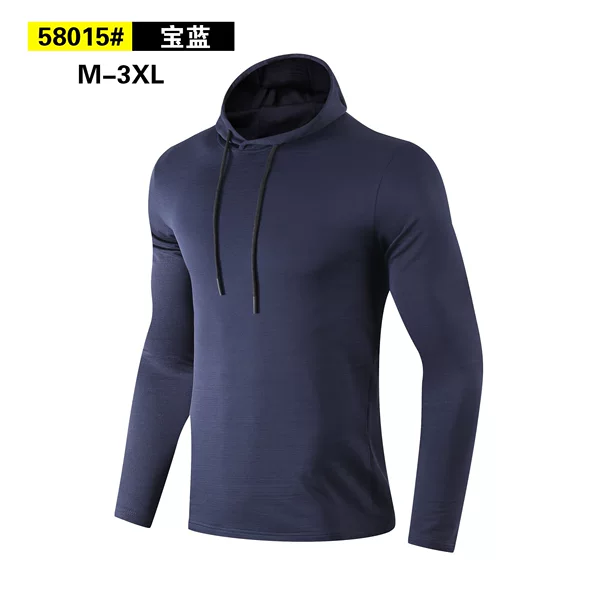 Men's Hooded Quick-Drying Sweatshirt, Spring and Autumn Sports Long-Sleeved Fitness Outdoor Breathable Sweat-Absorbent Top, Men's Lightweight Trendy Top