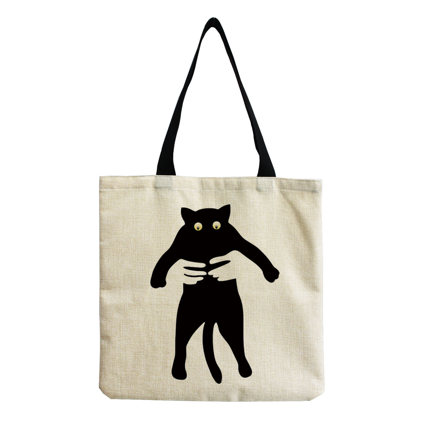 Women's Cute Cat Linen Shopping Bags display picture 11