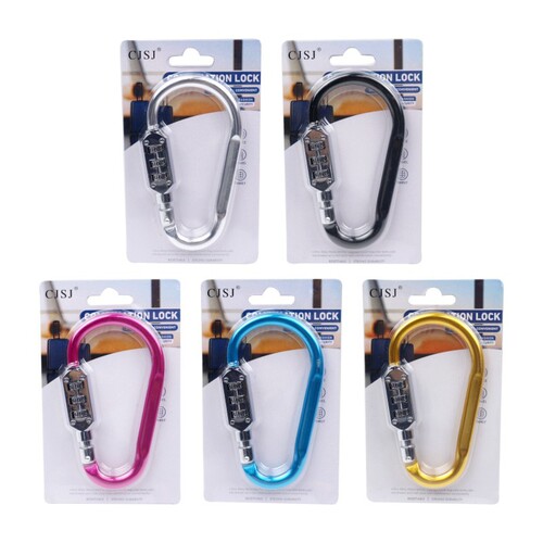 [Factory direct sales] combination lock, padlock, D-type backpack carabiner, luggage bag lock, reminder rope, luggage lock