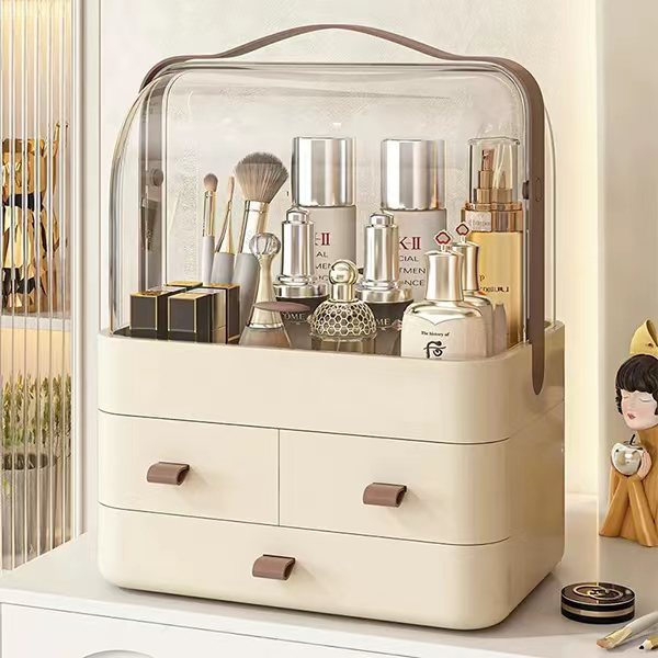 Caja de acabado de cosméticos, cajón de mesa, estante de joyería, caja de almacenamiento de productos de cuidado de la piel de gran capacidad.