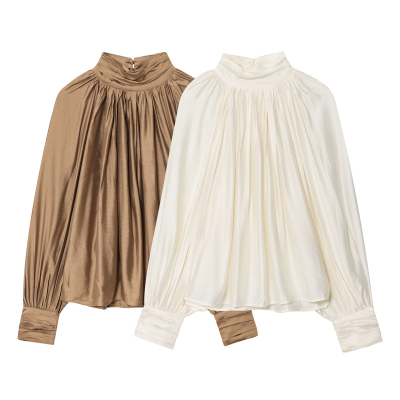 Damen Oversized Bluse Im Bohemian Stil Mit Blumenmuster Und Knöpfen_voghion.com