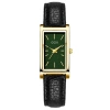 Black leather green gold frame