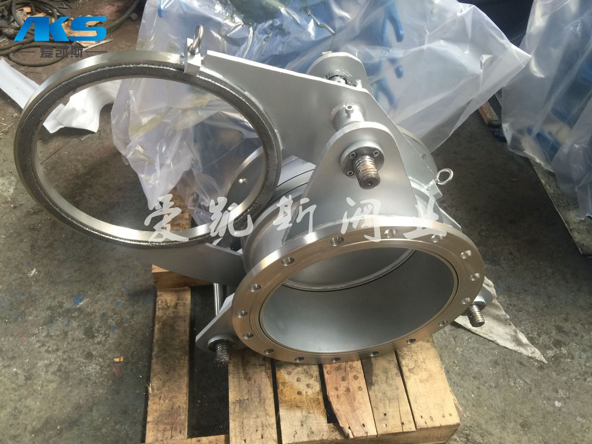 手动眼镜阀F43X电动推杆扇形眼镜阀 电动手动 出口隔断阀