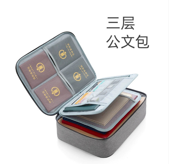 Bolsa de almacenamiento de certificados bolsa de almacenamiento de gran capacidad de múltiples capas caja de almacenamiento de archivos familiares pasaporte titular certificado bolsa al por mayor