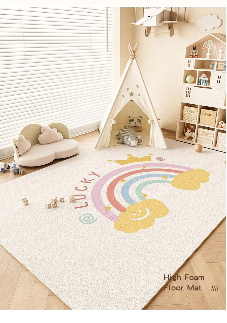 Living Room Carpet, Cute Children's Room Reading Area, Wipeable, Washable, Anti-Slip Floor Mat, Bedroom Floor Mat, One-Touch Clean Floor Mat