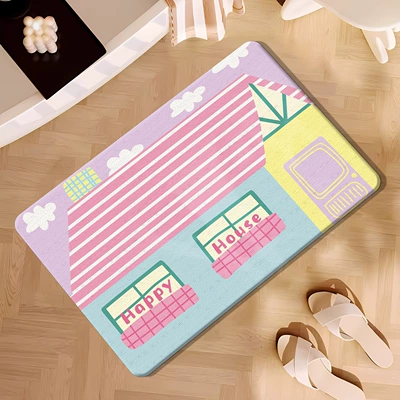 Door Mat Stain-Resistant Entrance Mat | Avtomobil döşəmə paspasları - fairy-tale-little-house-40cm60cm-new-diatom-mud