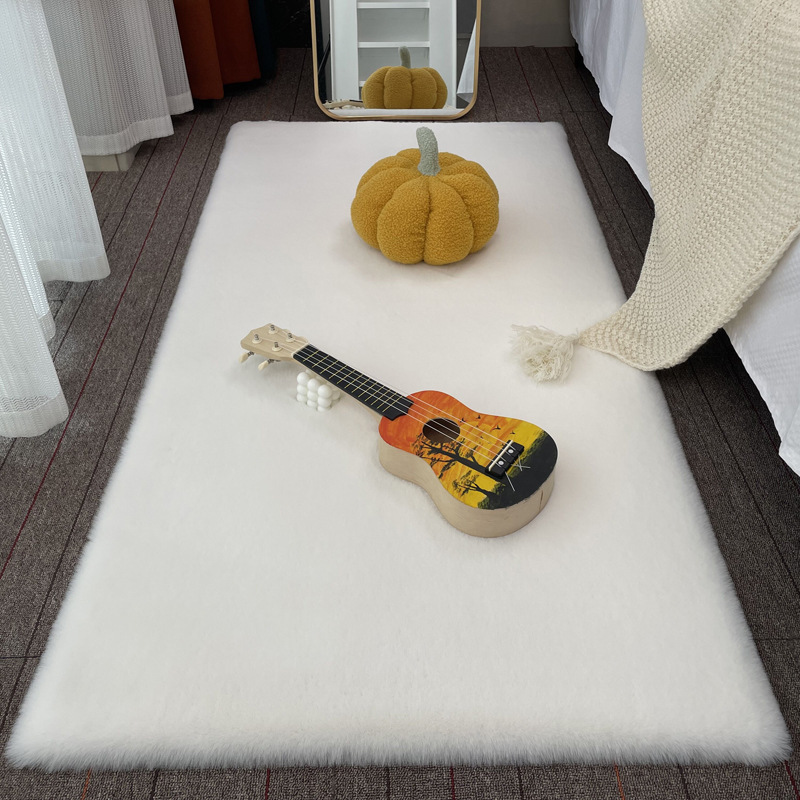 Imitation Rabbit Fur Bedside Carpet Ins Style Girl's Bedroom Floor Mat Thickeneded Living Room Plush Blanket Tatami Bay Window Cushion