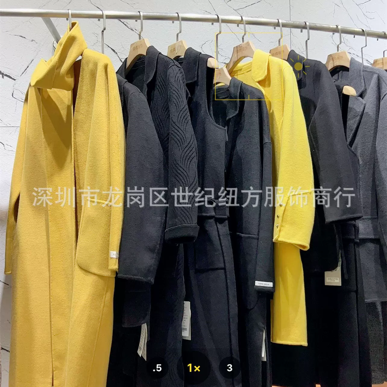 女装批发秋冬双面羊毛中长款大衣尾款直播实体剪标拿货石井十三行