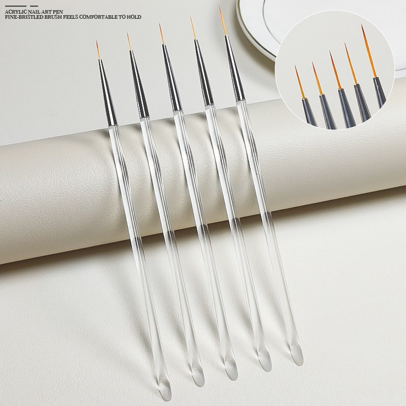 Nail art liner pen five acrylic rod painting flower line nail pen line painting bjd face brush Nail art liner pen five acrylic rod painting flower line nail pen line painting bjd face brush