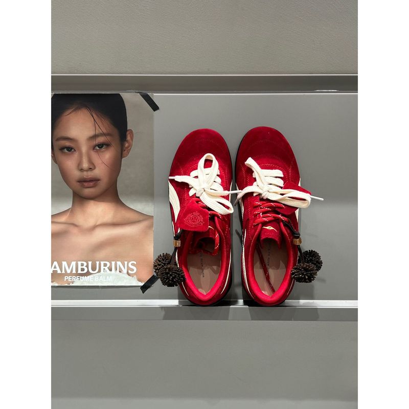 松果鞋~2025秋季新款复古美式德训鞋女平底休闲运动阿甘赛车鞋子|undefined