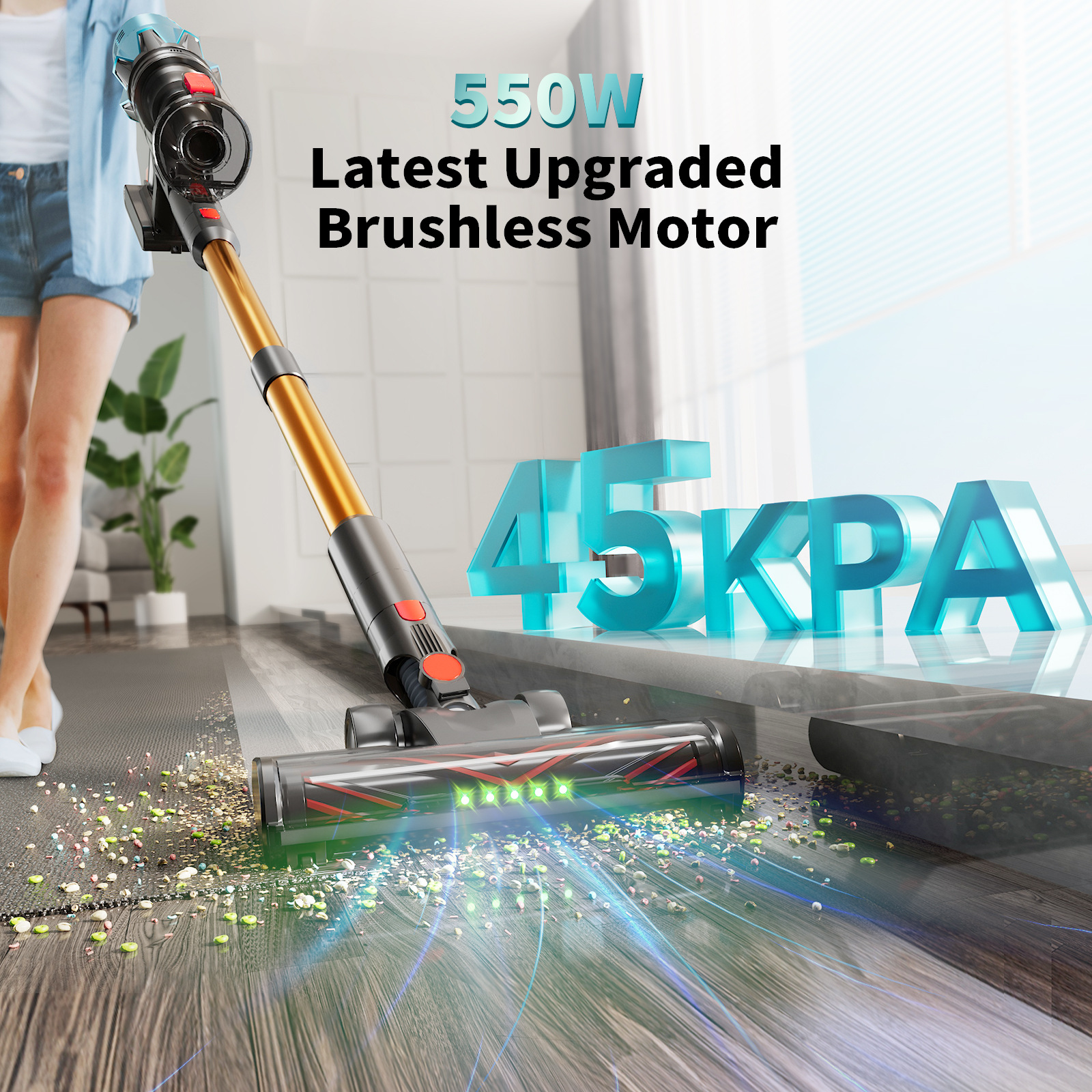 跨境无绳吸尘器家用大吸力大功率多功能宠物无刷电机手持式吸尘器