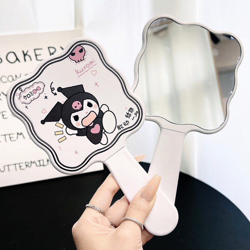 Kick you kulomi handle mirror with comb advanced convenient makeup mirror girl heart small mirror hand-held makeup mirror