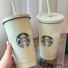 星爸同款薄荷绿保温杯304不锈钢大容量吸管杯高颜值网红随行保冷.