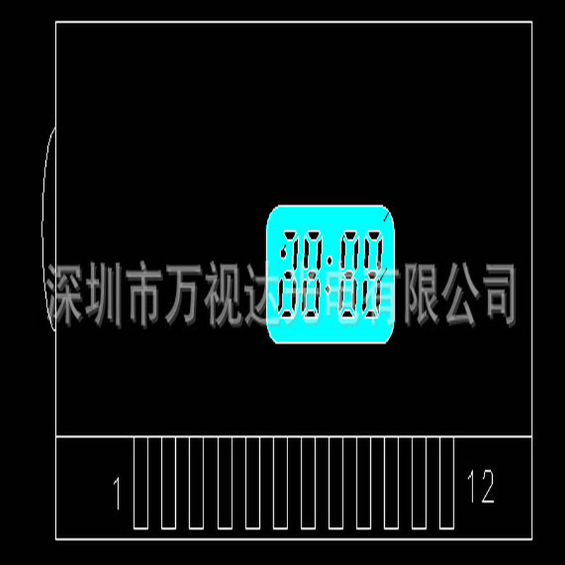 投影钟LCD液晶屏数显厂家直销白底黑字TN液晶显示屏断码屏