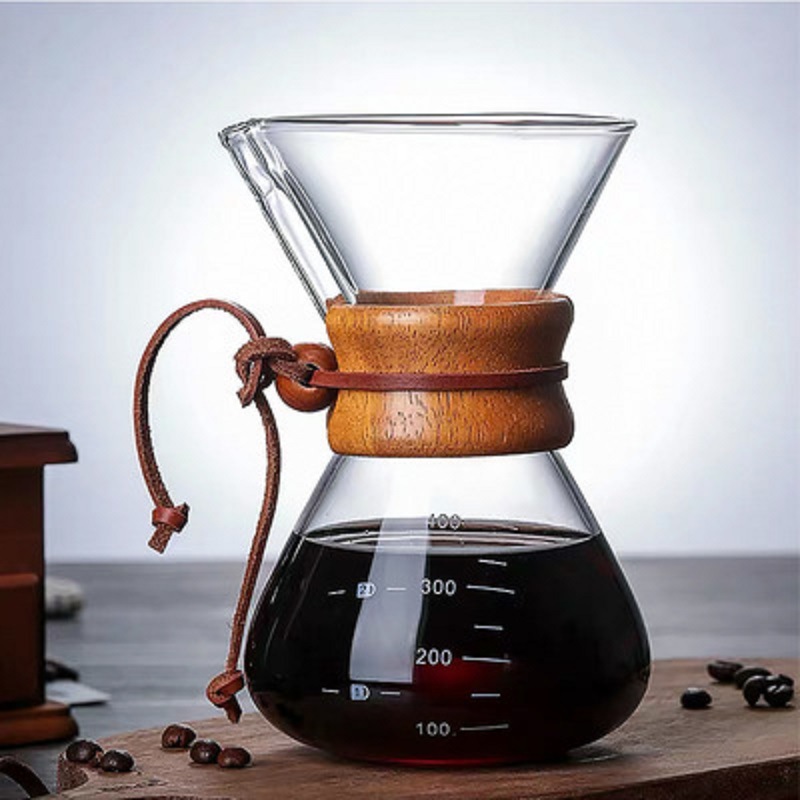 Cafetera de astillas de madera de 400 ml.