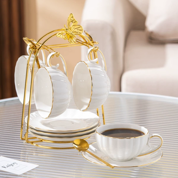 White Phnom Penh 4 cups, 4 disc+shelf+4 spoons