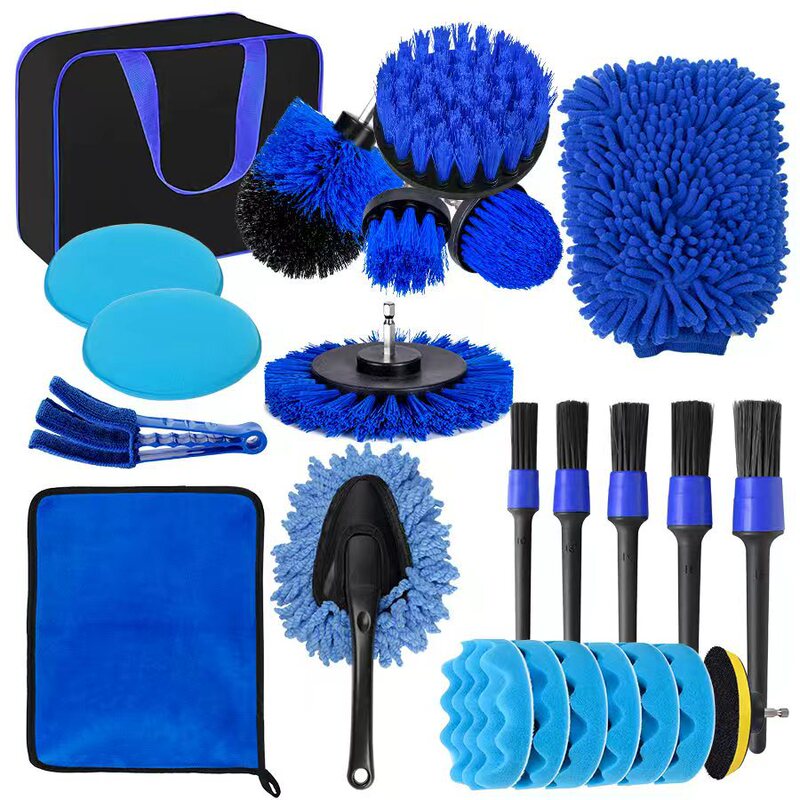 Cross-Border Hot-Selling Product from the Source Manufacturer: 24-Piece Multifunctional Car Wash Tool Set with Detail Brush, Sponge, Cleaning, Polishing, and Beauty Care Cross-Border Hot-Selling Product from the Source Manufacturer: 24-Piece Multifunctional Car Wash Tool Set with Detail Brush, Sponge, Cleaning, Polishing, and Beauty Care