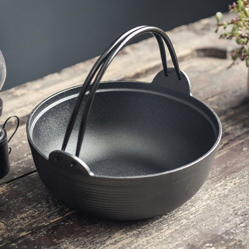 Cast iron stew pot for home use, non-coated, Japanese-style non-stick pot, old-style cast iron soup pot, thick Japanese soup pot, sukiyaki pot
