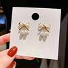 Earrings, trend fashionable accessory, Korean style, silver 925 sample, city style, wholesale